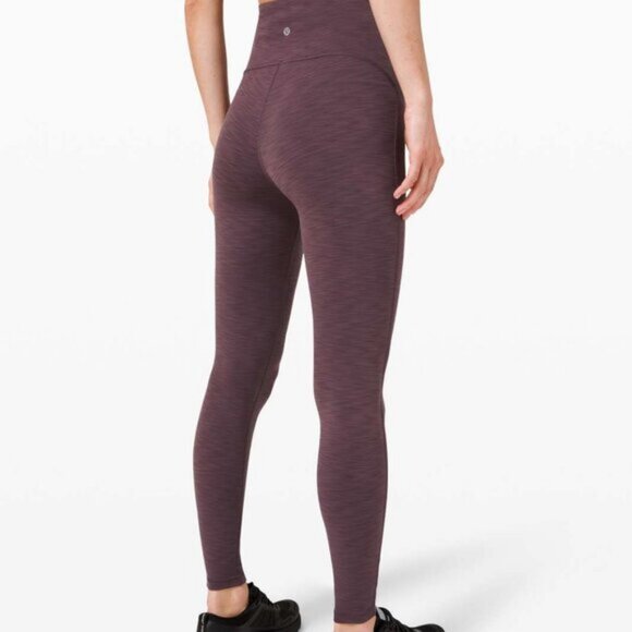 Lululemon Power Within Super High-Rise Pant 28" In Heathered Black Currant 2 - Picture 4 of 9